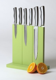 magnetic knife block, green color
