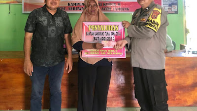 Bhabinkamtibmas Polsek Seruway Monitoring dan Lakukan Pengamanan Penyaluran BLT-DD