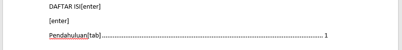 daftar isi word mudah