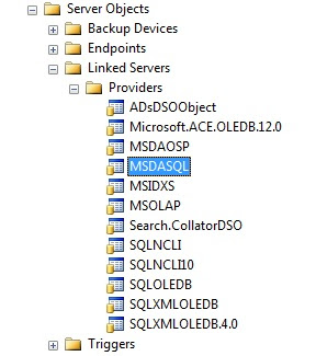 Providers in SSMS Object Explorer