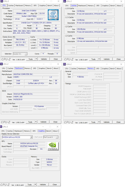 CPU-Z ASUS VivoBook A409FJ