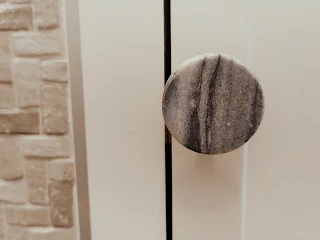 bouton rond en marbre pour porte de meuble
