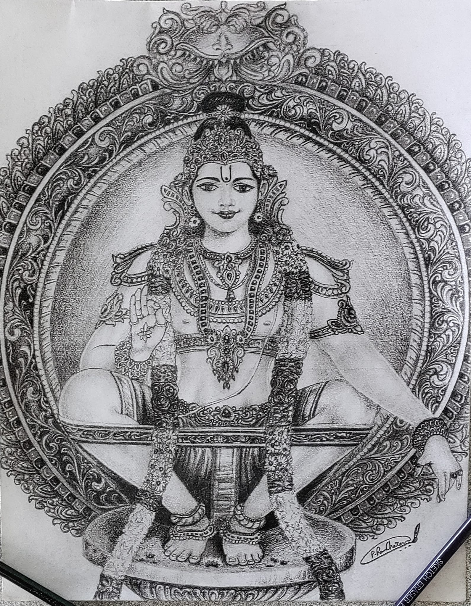 Drawing Lord ayyappa swamy 🙏🙏 - YouTube