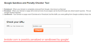 Cara Mengetahui Blog Yang Terkena Google Sandbox
