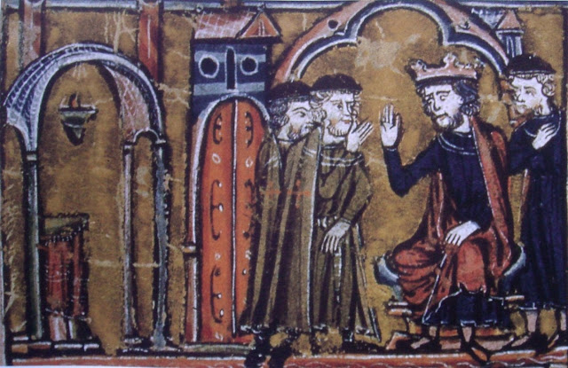 Король Иерусалима Болдуин II уступает Храм Саломона Гуго де Пейену и Годфруа де Сен-Гомеру
