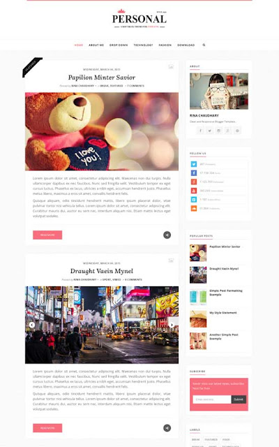 Best Simple Blogger Template for Personal Blogs