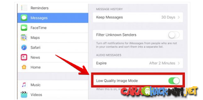 Setting Enable Low-Quality Image Mode di iPhone dan iPad