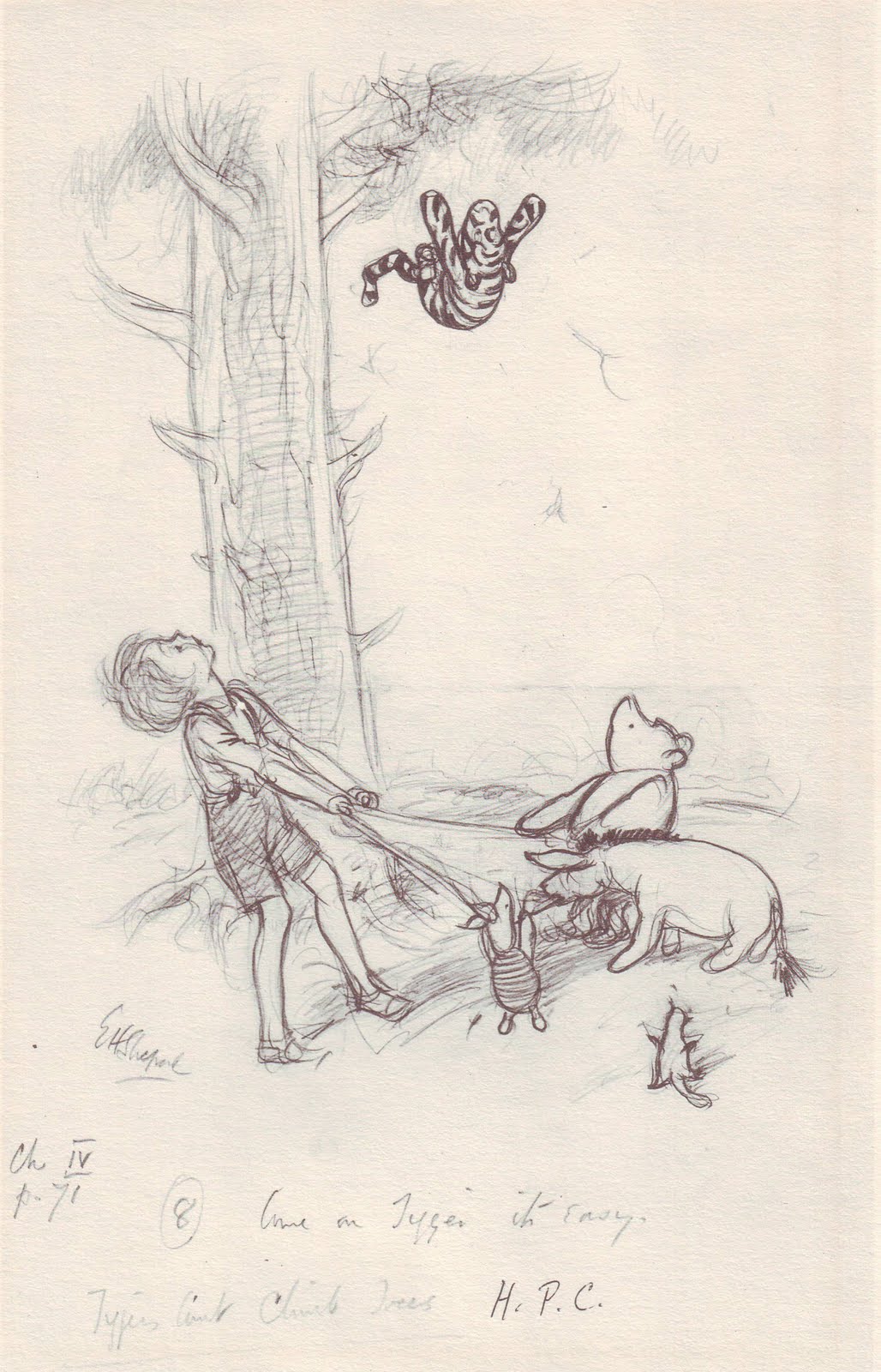 Original Art Stories: Winnie The Pooh Pencil Sketches