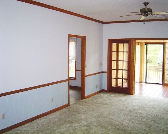 Living Room Chair Rail / Chair Rail Tile Inside Corner — Ideas Roni Young from "The ... : Punchy purple doesn't take over this living room when a chair rail molding is used to divide the walls.