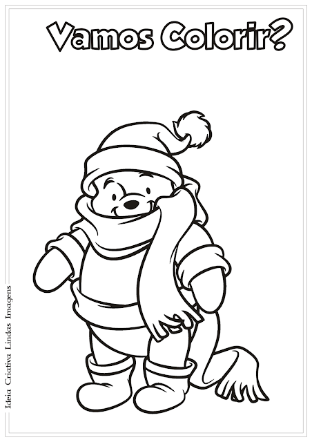 Pooh Natal desenho para colorir 