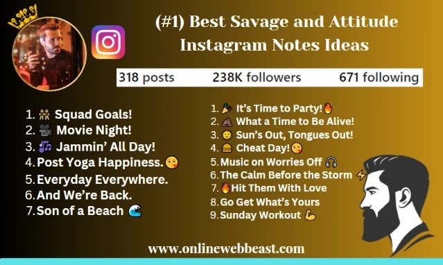 Attitude Instagram Notes Ideas