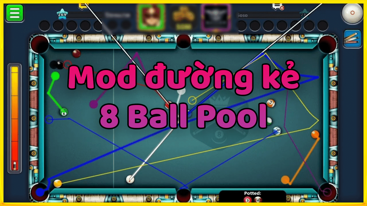 Mod 8 Ball Pool đường kẻ dài mới nhất Black Undo