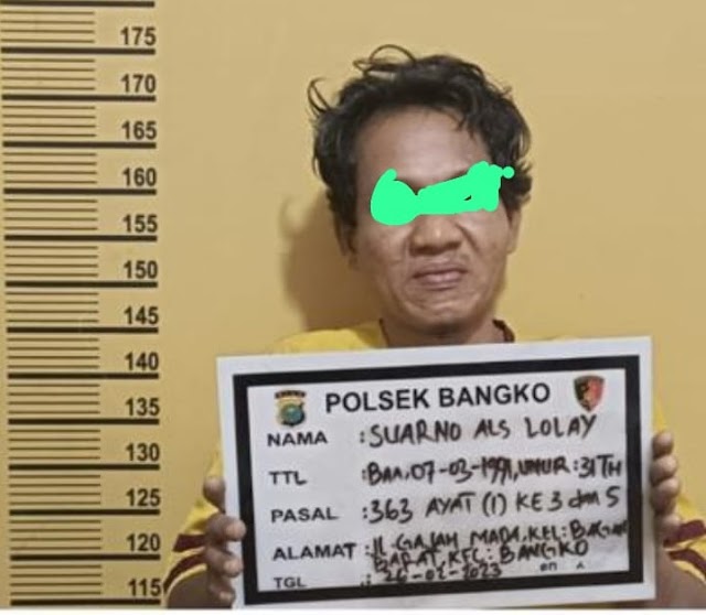 Pencuri Modus Pecah Kaca di Parkiran Hotel dan Gasak Barang- barang Diringkus Polsek Bangko   