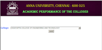 Check the performance of colleges in Tamilnadu under anna university