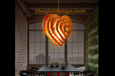 Thế Giới Đèn Gỗ - Đèn gỗ trang trí trái tim 1
