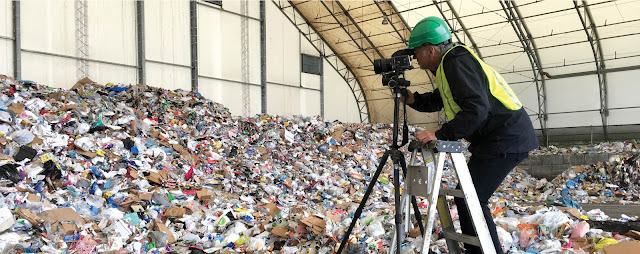 Exploring the lifecycle of plastics by Edward Burtynsky on location at a Toronto transfer station shooting for The Anthropocene Education Program