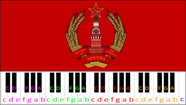 Moscow Nights by Red Army Choir (Hard Version) Piano / Keyboard Easy Letter Notes for Beginners