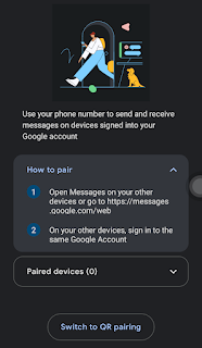 Google massages switch QR code Pairing