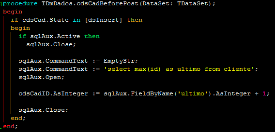 delphi sql datamodule
