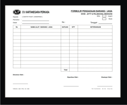 percetakan samarinda Nota dan Kwitansi