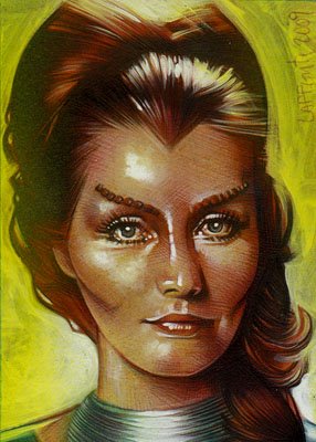  Catherine Schell as Maya ACEO Sketch Card by Jeff Lafferty