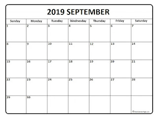 Free Printable Calendar September 2019