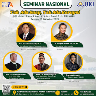 UU Tipikor Jadi Sorotan, Penasihat Hukum Senior Nilai Korupsi Tidak Hanya Menyangkut Kerugian Negara
