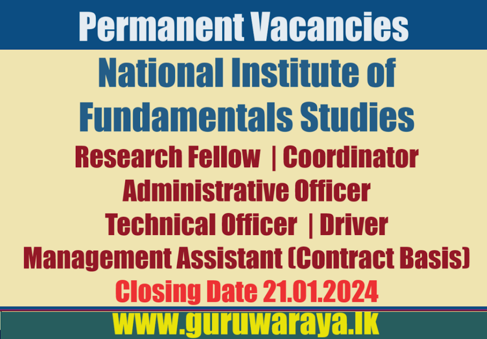 Vacancies - National Institute of Fundamental Studies