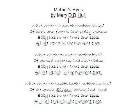 short poems for teachers. short mothers day poems from