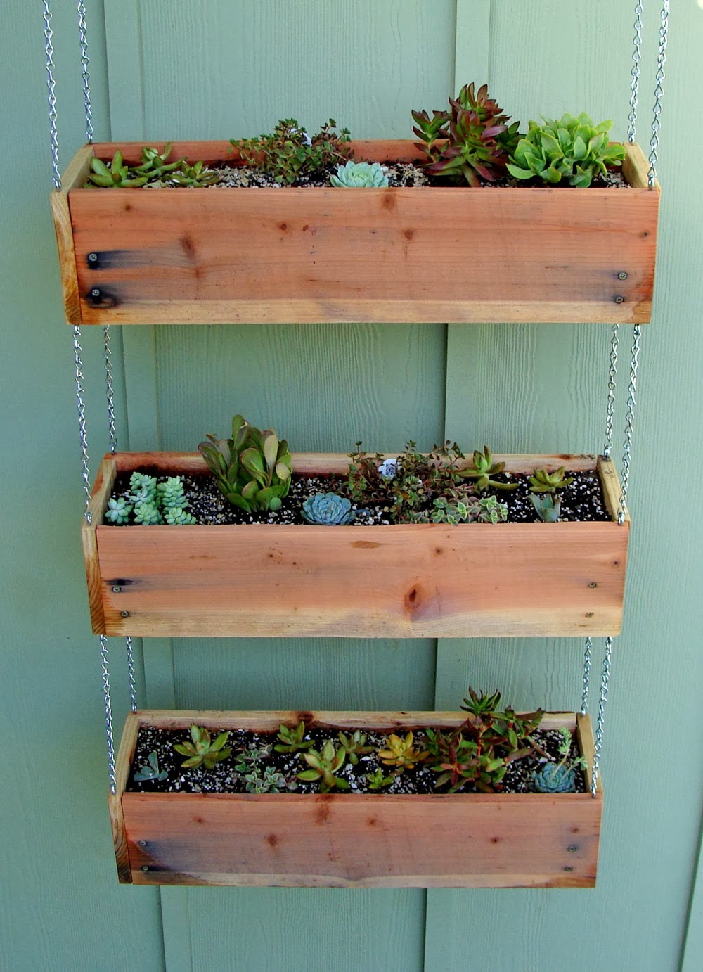 Succulent Tutorial - Tiered Hanging Planter Boxes ...