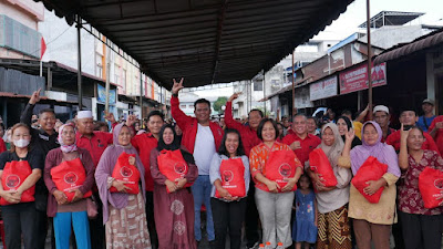 Sapa 'Wong Cilik', PDIP Sumut Salurkan 6000 Paket Sembako di Labuhanbatu Raya
