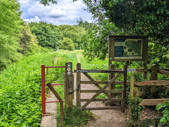 The entrance to Waterford Marsh on Hertford footpath 26