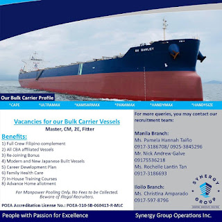 Seaman jobs / seafarer jobs / seafarers career / bulk carrier ship / ship crew deck and engine