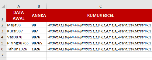 Rumus Excel Untuk Mengambil Teks Saja