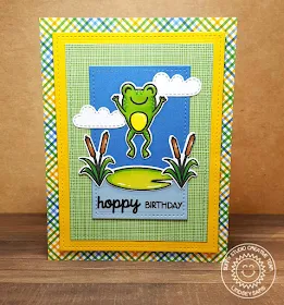 Sunny Studio Stamps: Froggy Friends Hoppy Birthday Frog Card by Lindsey Sams @sunnystudiostamps