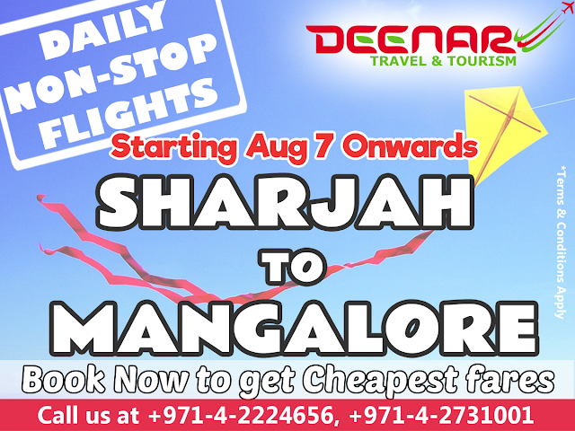 Sharjah to Mangalore Daily Non-Stop Flights