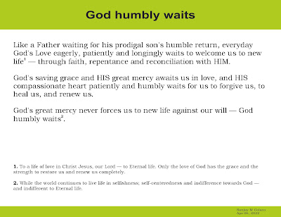 God humbly waits