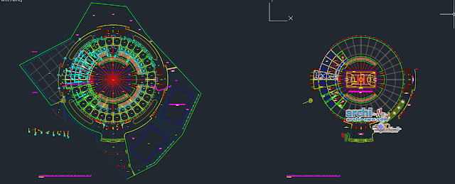 Draft coliseum closed in AutoCAD  