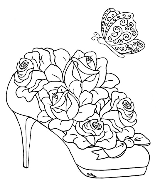 Coloring Pages Of Roses And Hearts Coloring Page
