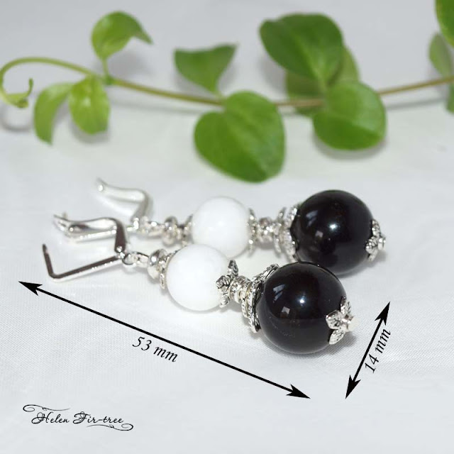 Helen Fir-tree náhrdelník jadeit obsidián  bižuterie