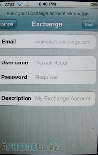 setup Exchange on iPhone