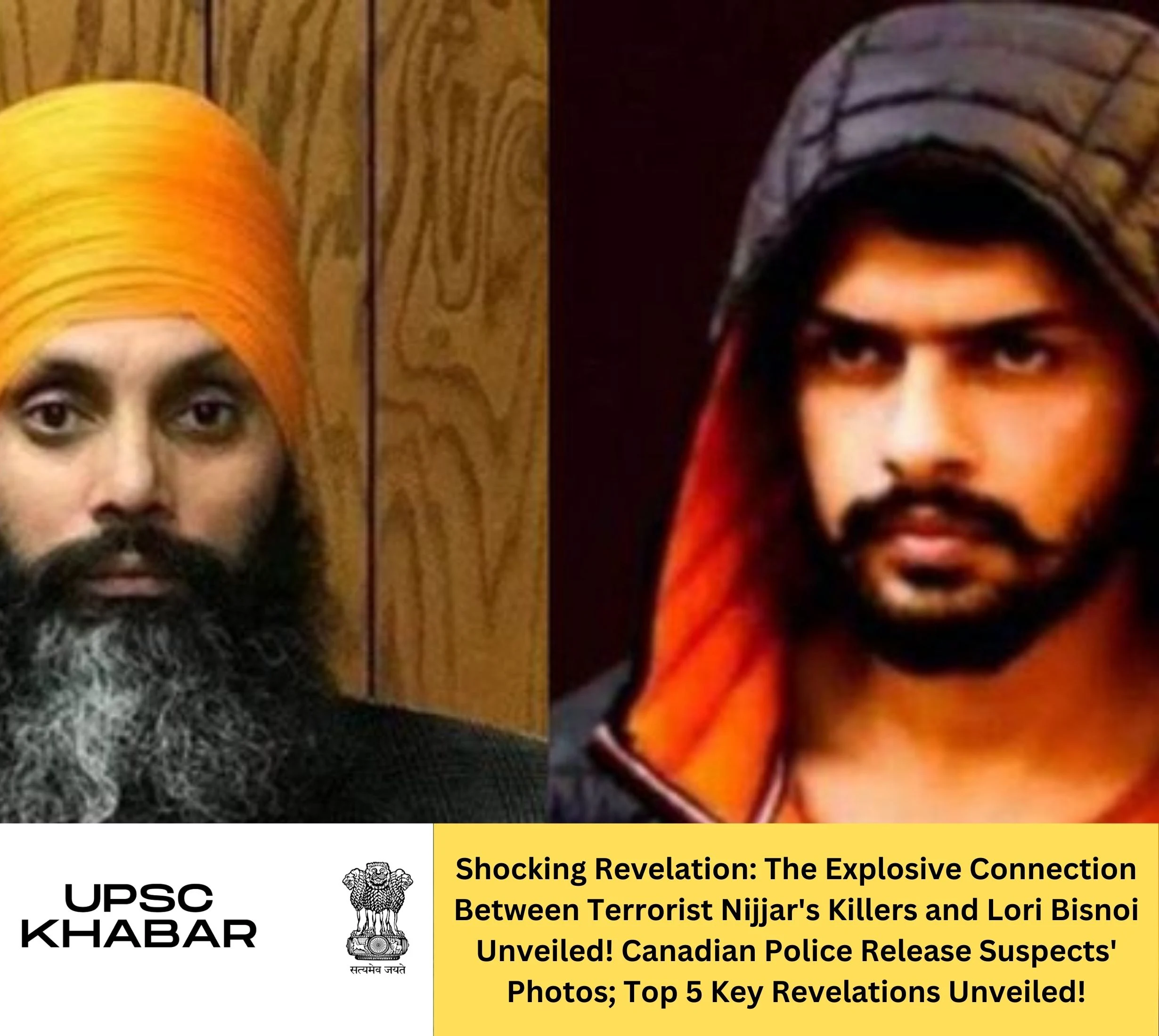 Shocking Revelation: The Explosive Connection Between Terrorist Nijjar's Killers and Lori Bisnoi Unveiled! Canadian Police Release Suspects' Photos; Top 5 Key Revelations Unveiled!