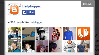 Facebook Popup Like Box Widget For Blogger