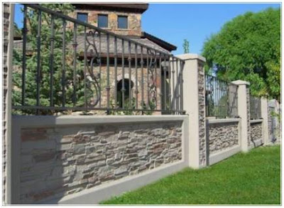 pagar minimalis batu alam klasik cantik