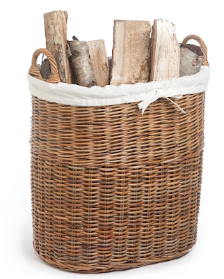 wicker log basket