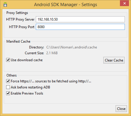 How to Set Up Proxy In Android SDK Manager
