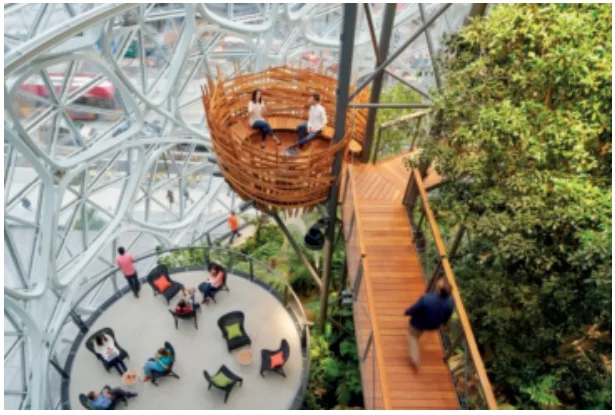 Edifício Amazon Spheres, Seattle - NBBJ Arquitetura, desenvolvido com base na Neuroarquitetura.