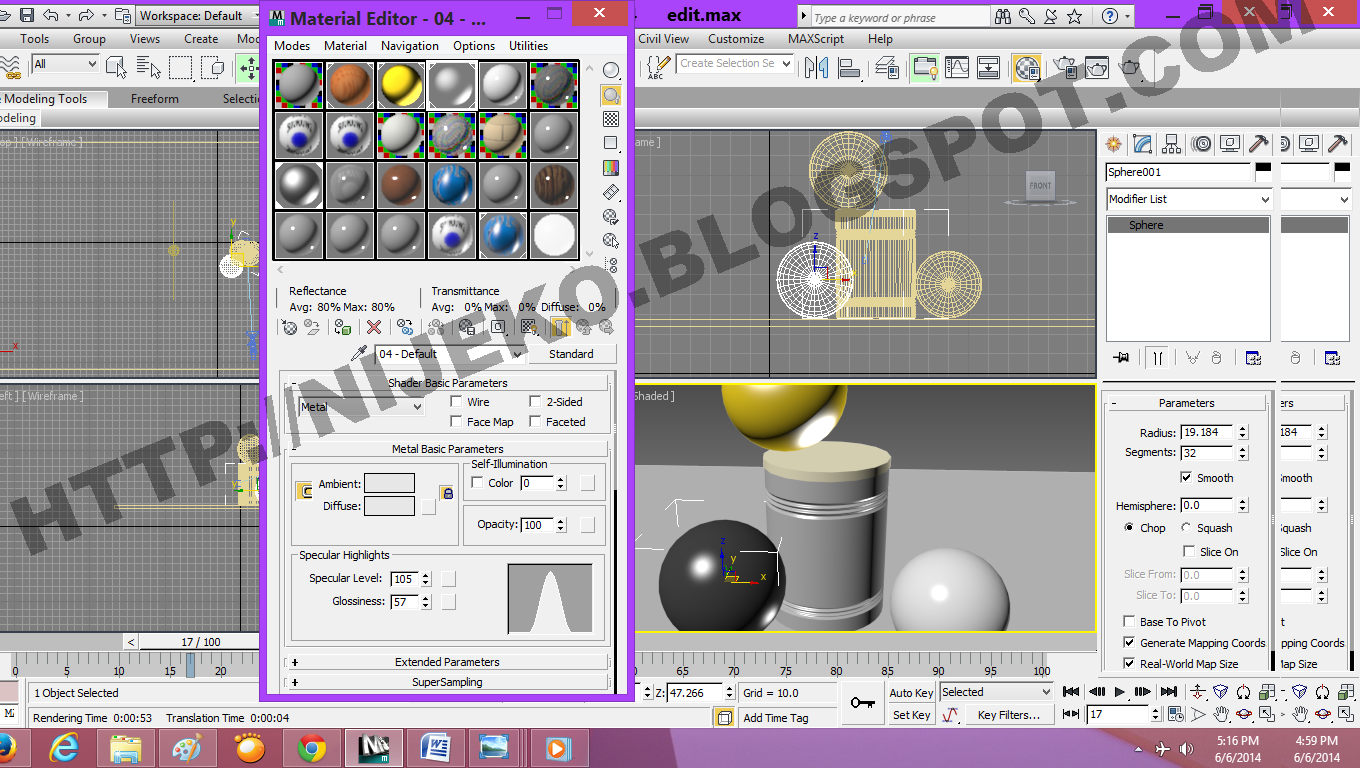 Cara membuat benda besi  mengkilap dengan 3ds max 2013 