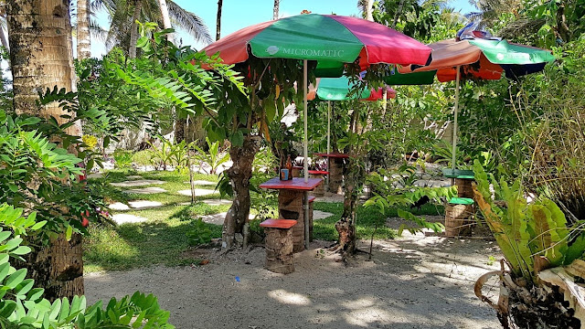 umbrella tents at Bacayaw Resorts Cove in Llorente which is about 300 meters from the highway (9HFW+9QV Llorente, Eastern Samar)