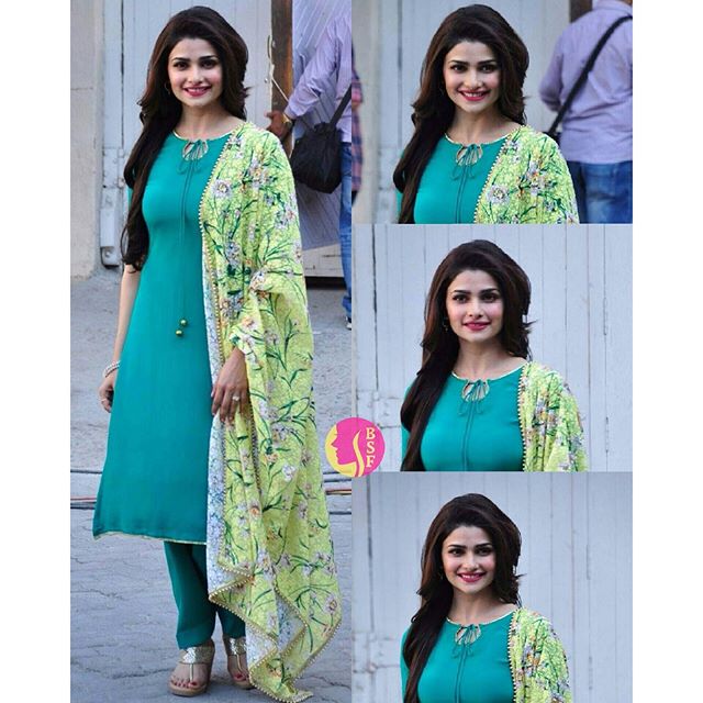 Prachi Desai in Simple Green Salwar Kameez